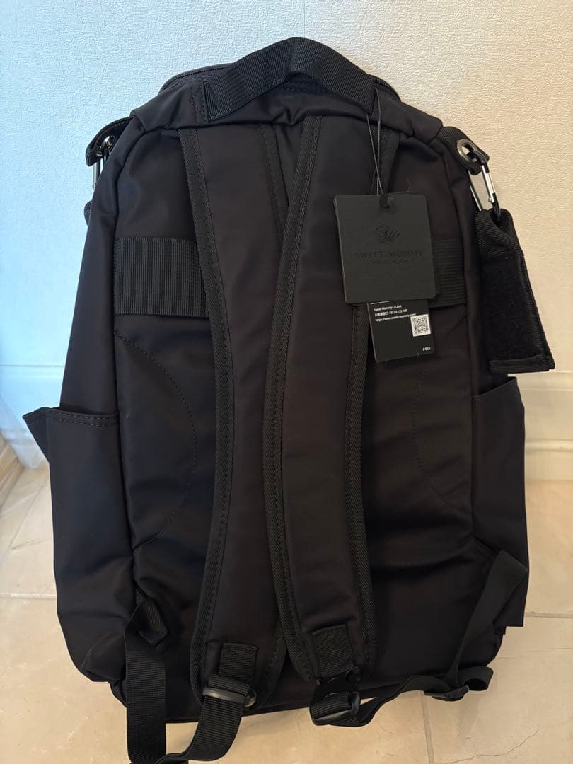 ゆかり【ブラック】23L マザーズバッグ　サコッシュ付き