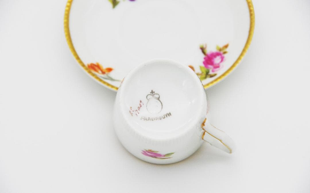 ⚡1920年代・手彩色ティーセット: ドイツ・フラウロイト