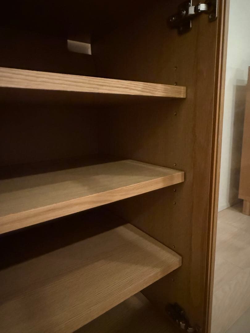 無印良品 本製キャビネット・ガラス扉・オーク材