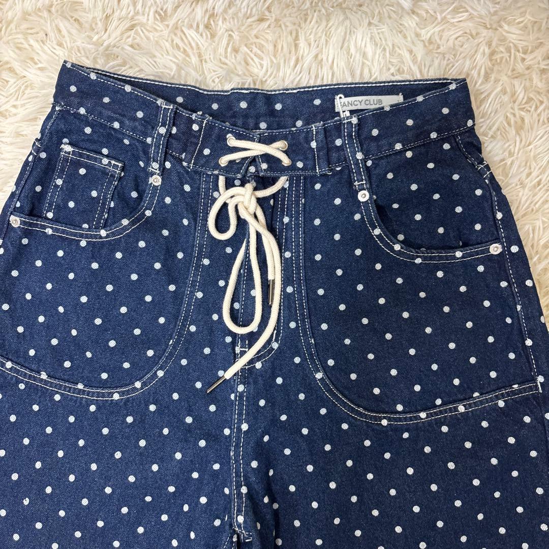美品　Fancy Club ファンシークラブ　ドット　デニム　パンツ