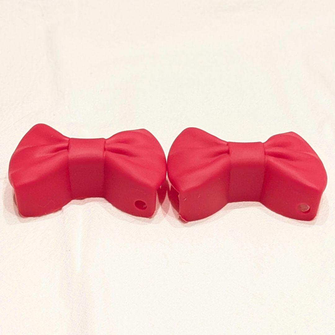 シリコン オーブン グローブ 鍋つかみ グリップ リボン 耐熱 レッド 赤