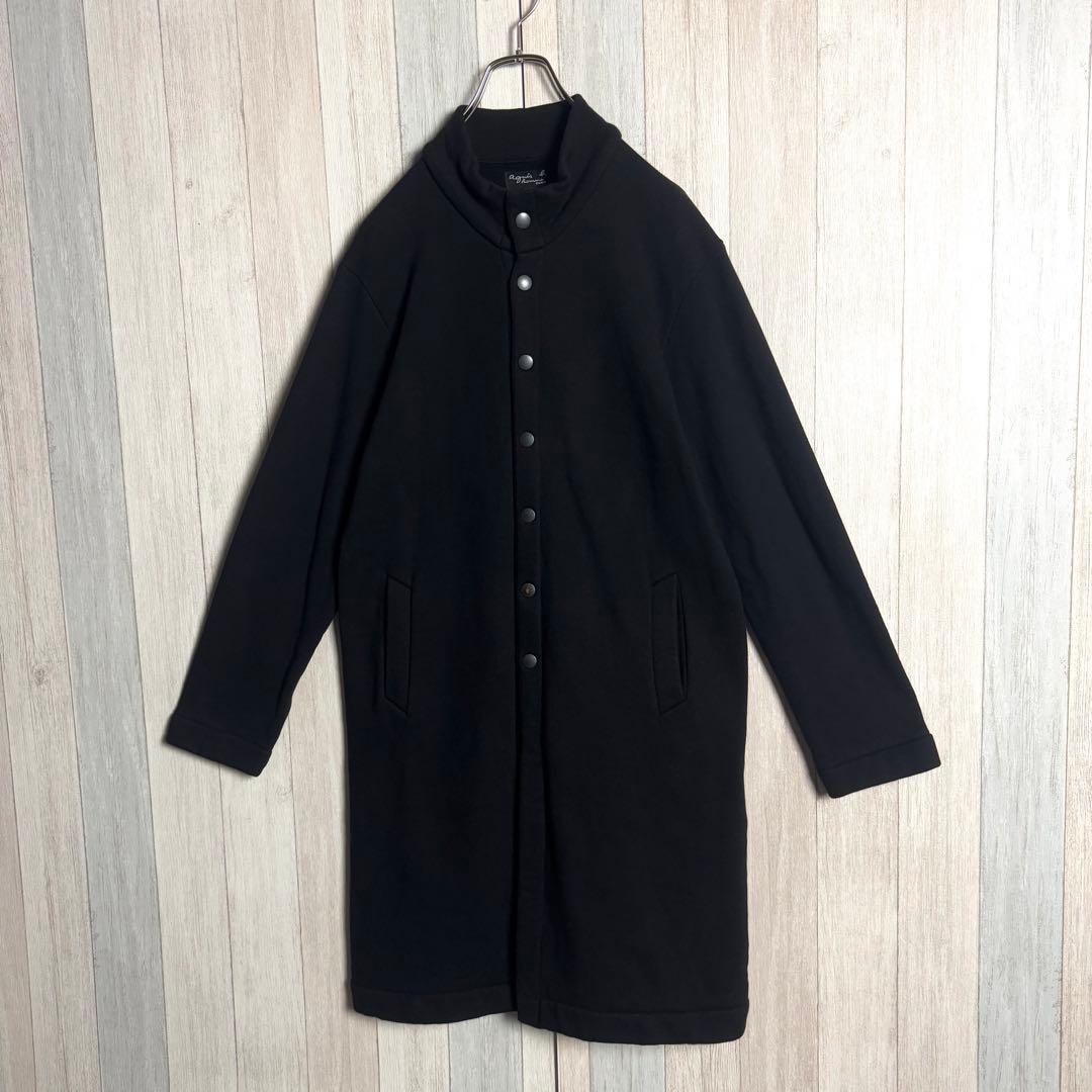 3280【希少デザイン・美品】アニエスベー スタンドカラー ロングコート