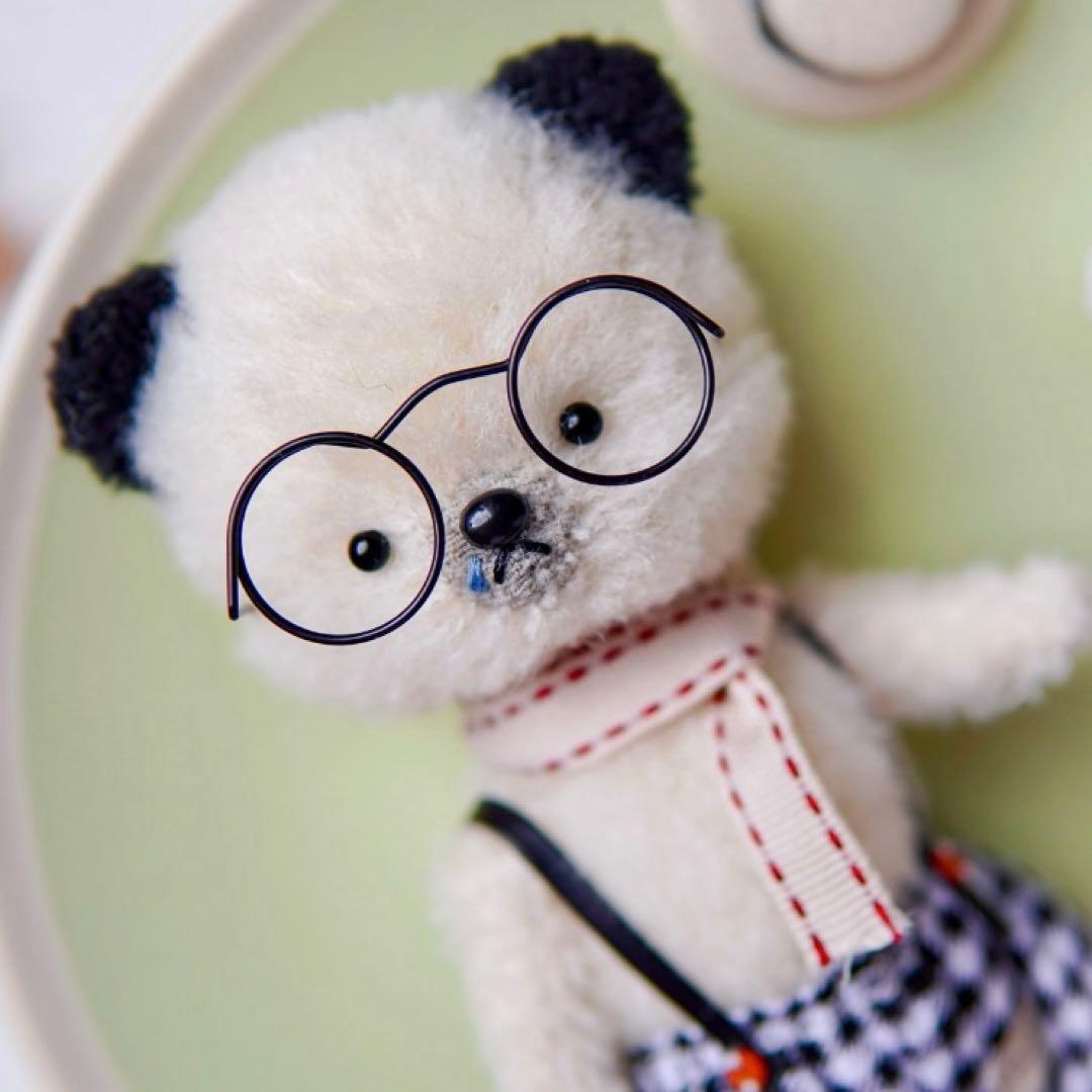 鼻水垂らす黒ミミちゃん テディベア ぬいぐるみ 海外作家様 ハンドメイド くま