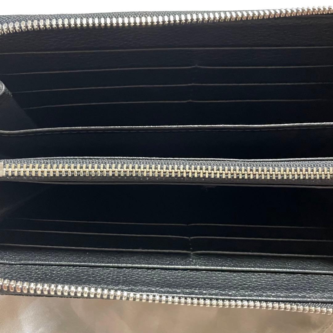 JRA認定　象革 象皮 エレファントレザー ラウンドジップ 本革　長財布　黒