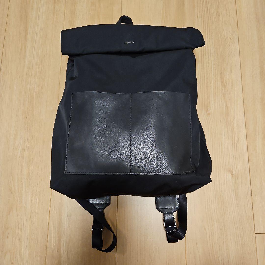 アニエスベー　ブラックロールトップリュック