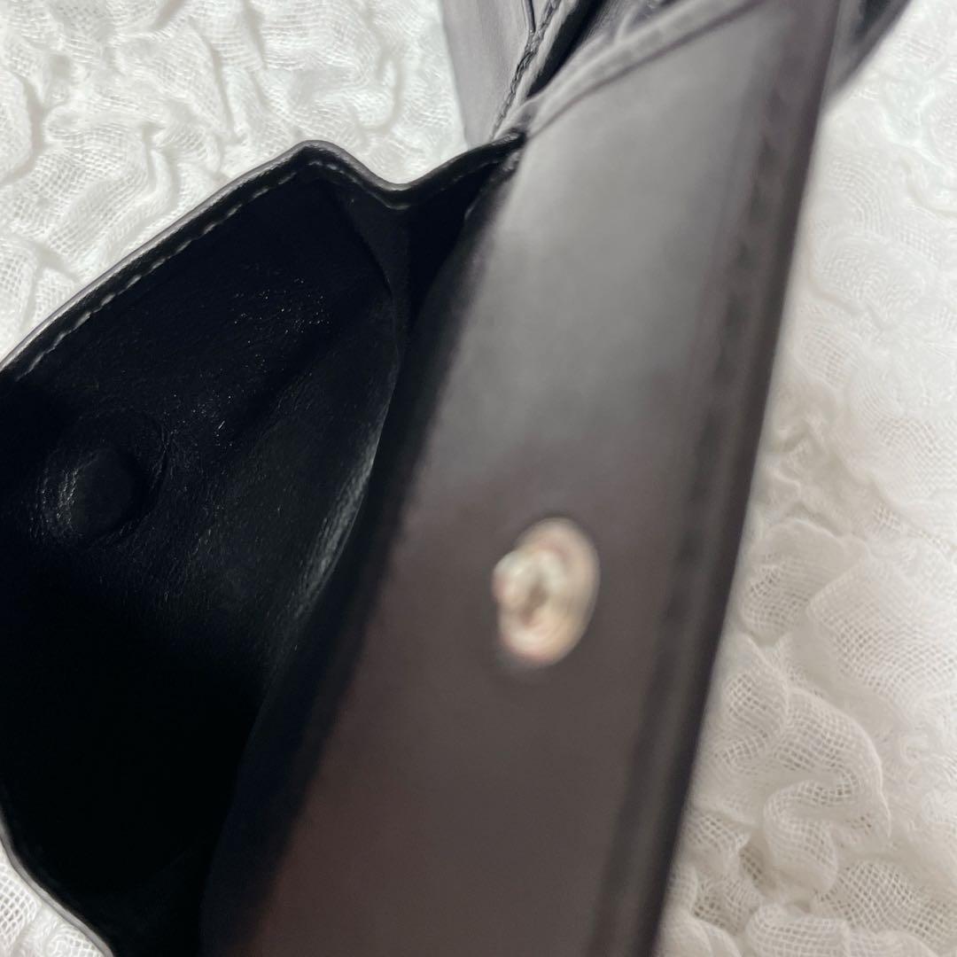 極美品✨GUCCI ブラックレザー 二つ折り財布　グッチ　シマ　GG ウォレット