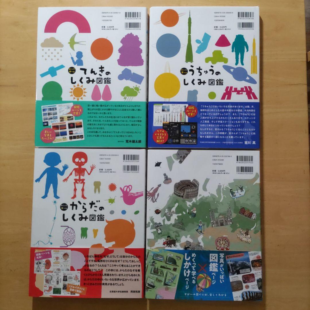 学研 めくって学べる しくみ図鑑 てんき・うちゅう・からだ・せかい ４巻セット