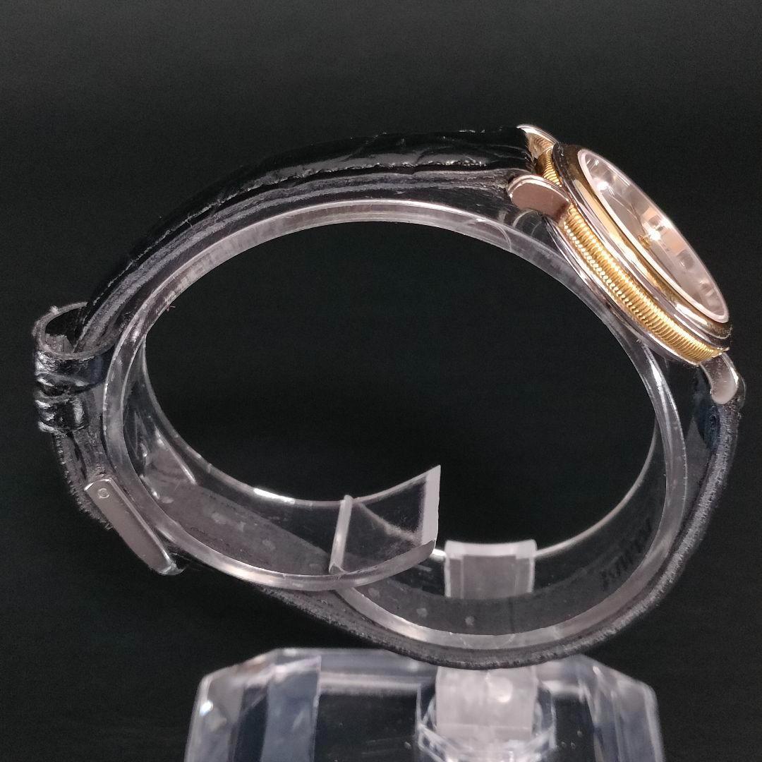 美品　SEIKO　セイコー　エクセリーヌ　ホワイト　ゴールド　ブラック　レザー