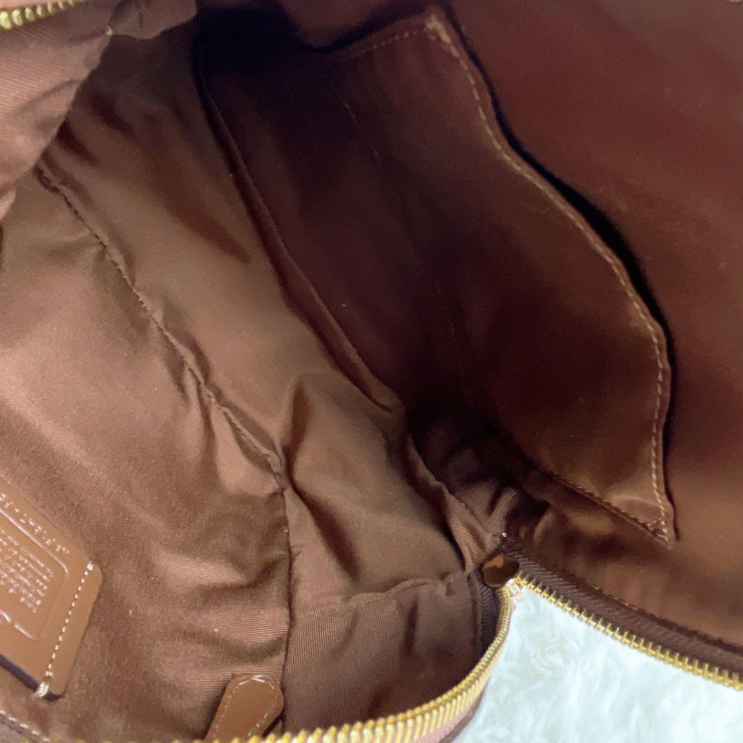 極美品☆COACHコーチ リュック バックパック シグネチャー ブラウンレザー