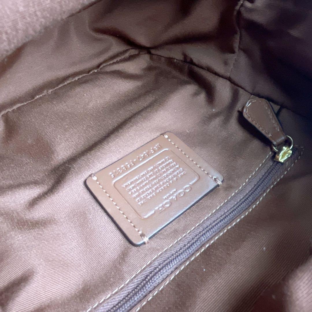 極美品☆COACHコーチ リュック バックパック シグネチャー ブラウンレザー
