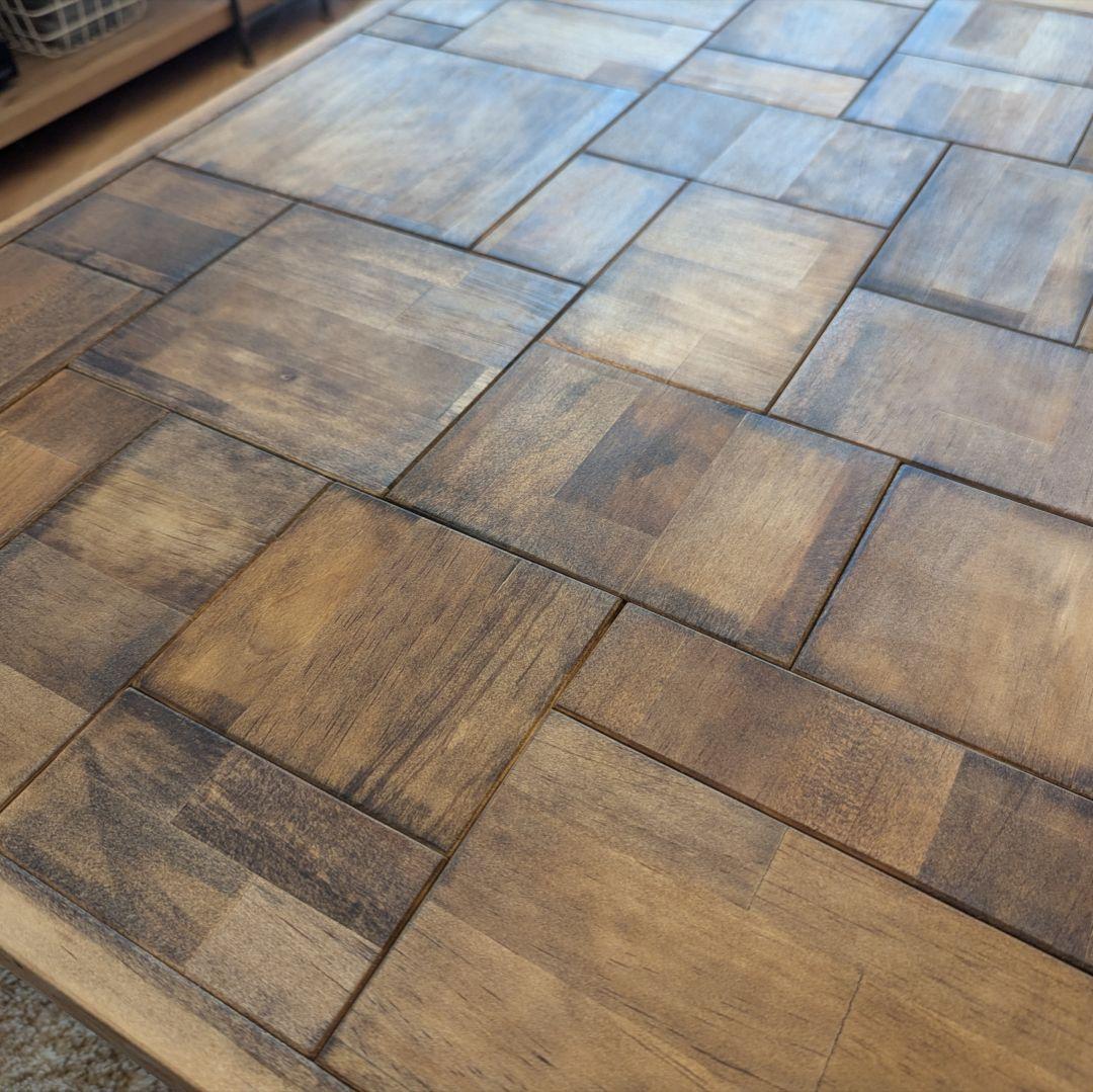 テテ　ローテーブル　サイドテーブル　✨木製テーブル　ハンドメイド　アイアン