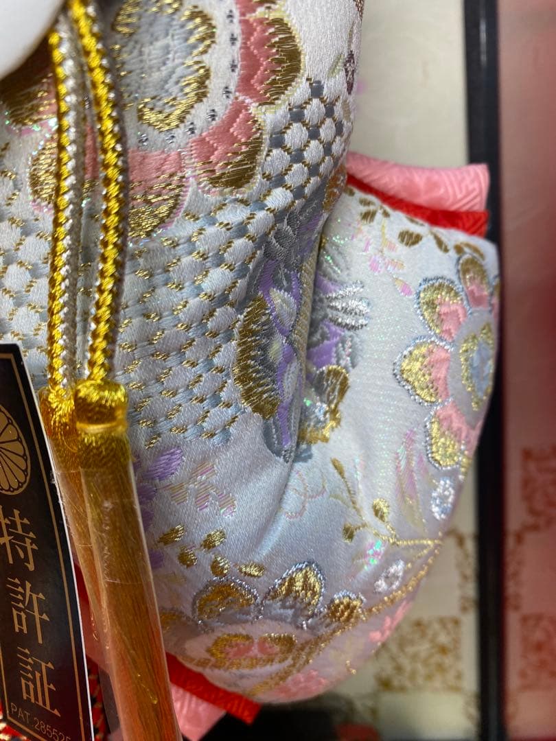 羽子板　立体振袖金蘭ガラスケース１５号・サイズ間口約３２×奥行約２９×高約６３㎝