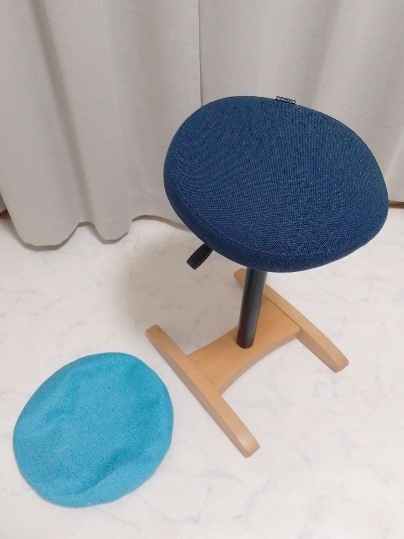 サカモトハウス バランスシナジー カバー付 ラウンド 丸型 ネイビー チェア