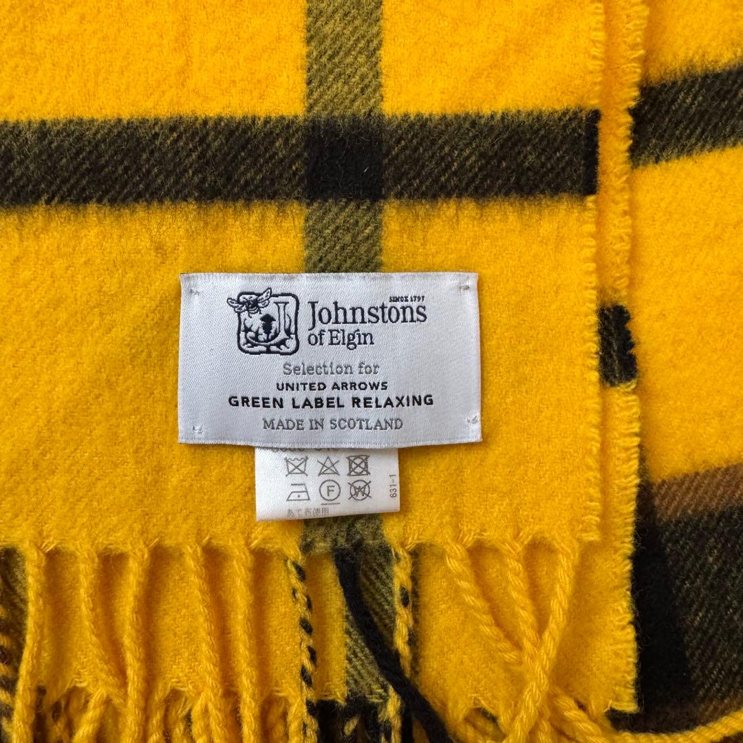 Johnstons of Elgin イエローチェックストール