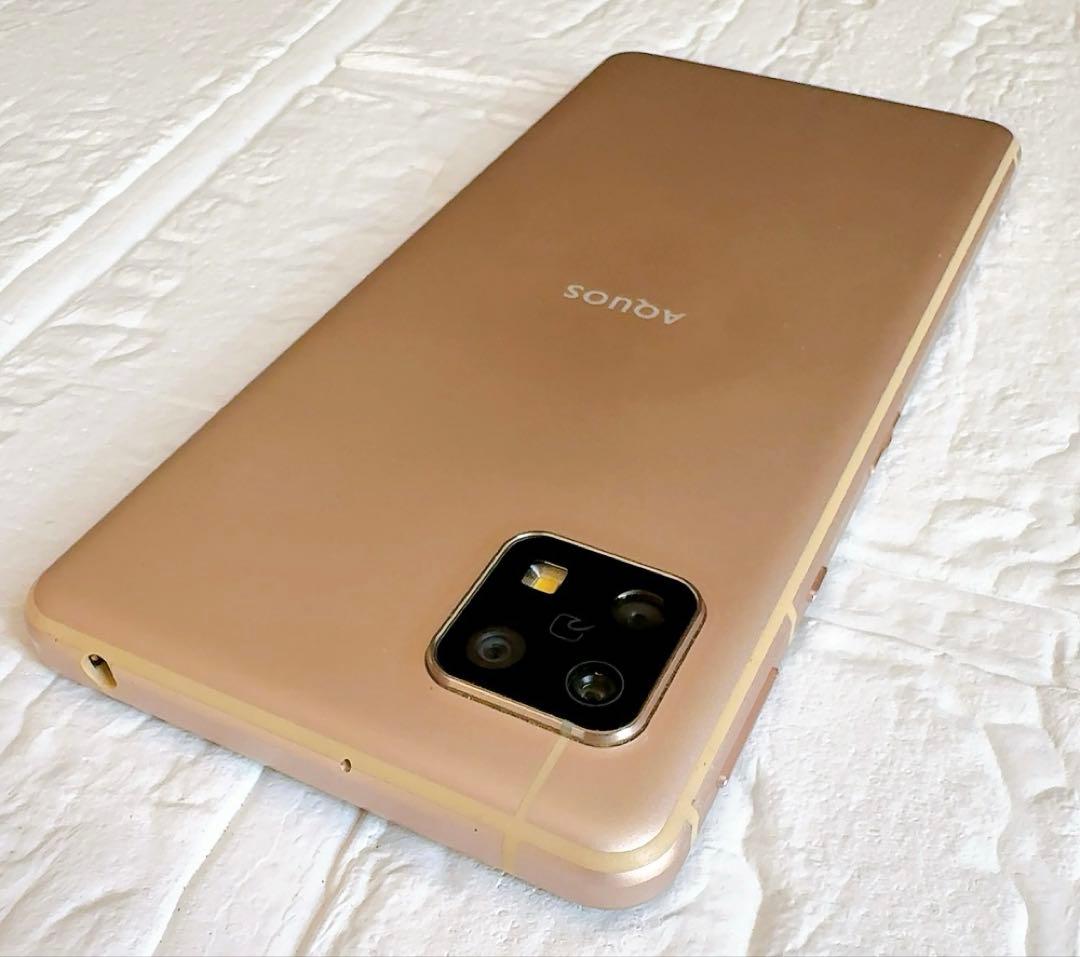 Android AQUOS Sense5G ゴールド　SIMロック解除　箱付き
