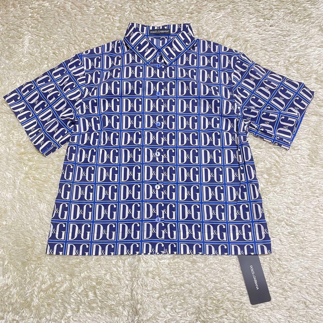 新品✨タグ付✨ドルチェ&ガッバーナ D&Gロゴ総柄 シャツ 42 大きいサイズ
