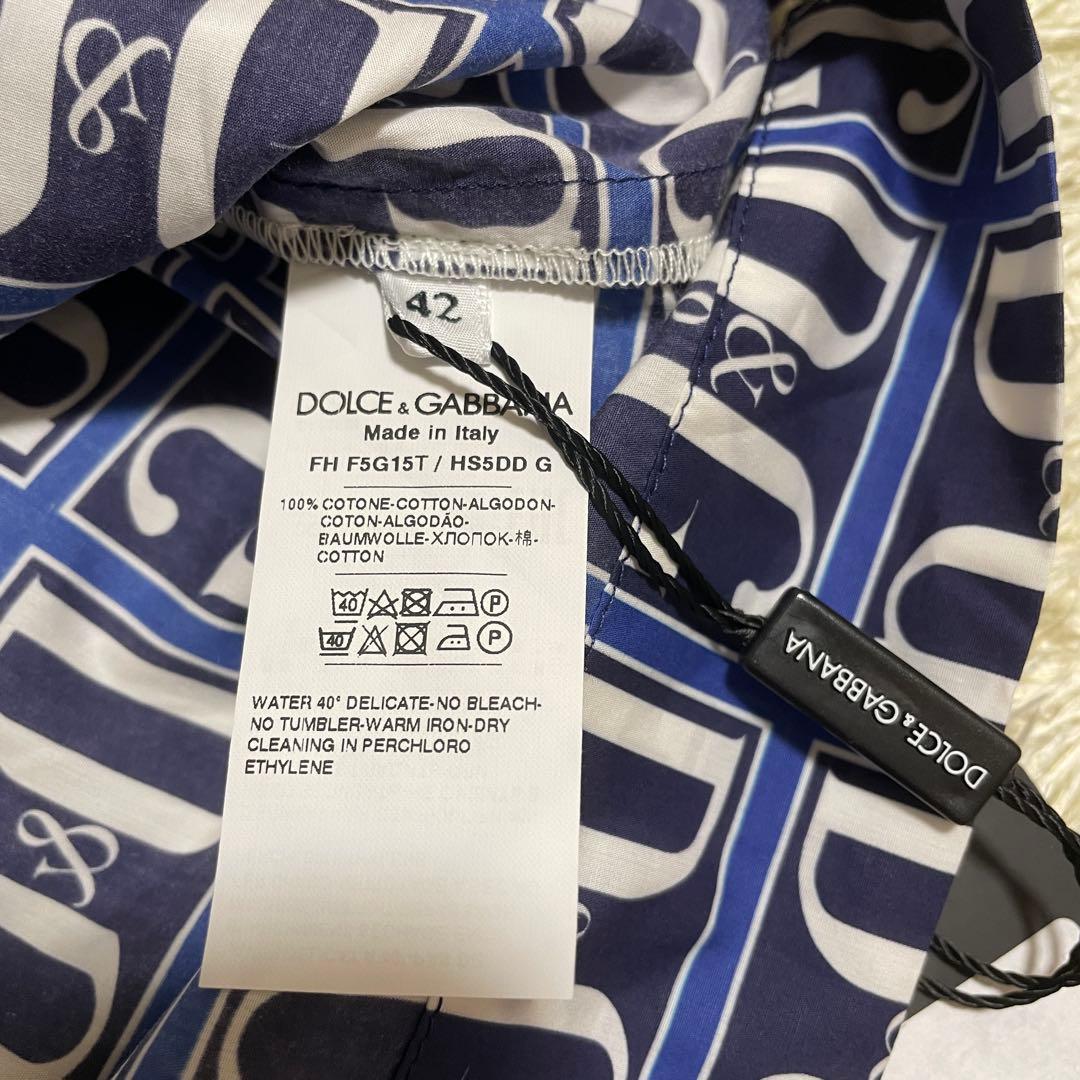 新品✨タグ付✨ドルチェ&ガッバーナ D&Gロゴ総柄 シャツ 42 大きいサイズ