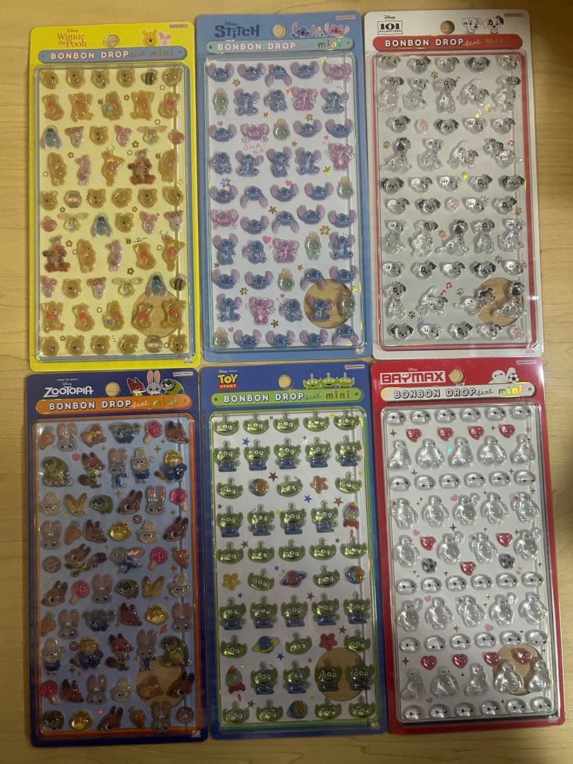 【正規品】ディズニーボンボンドロップシール mini ６種セット