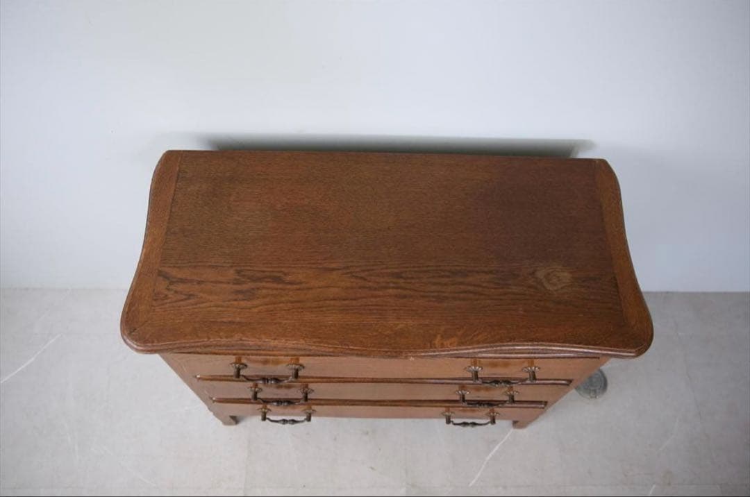 アンティーク猫脚3段チェスト/フランス輸入/ドロワー/飾り棚