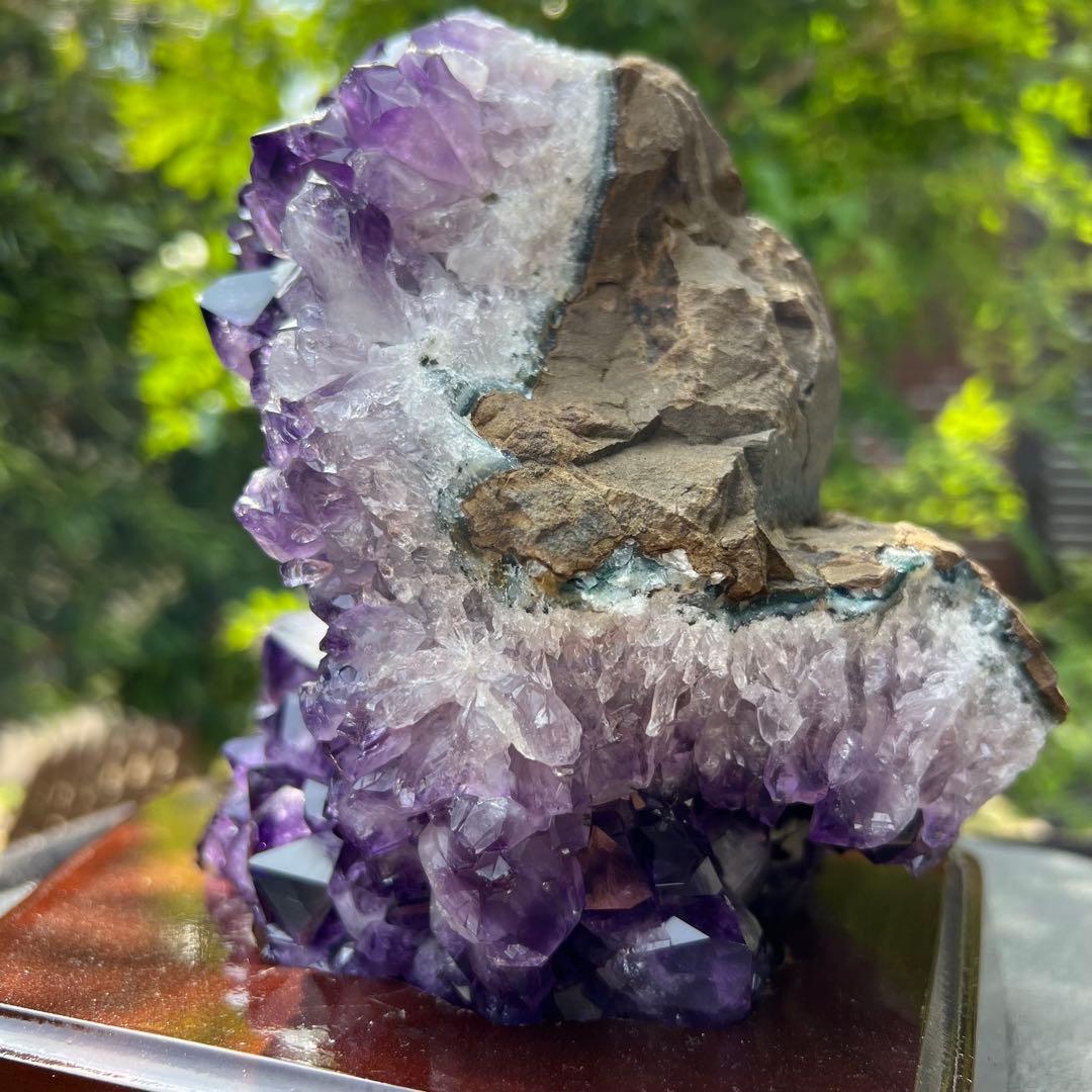 ✳️神々しい輝き✨美麗濃紫の綺麗な輝き✨ウルグアイ産 アメジストクラスター 天然石