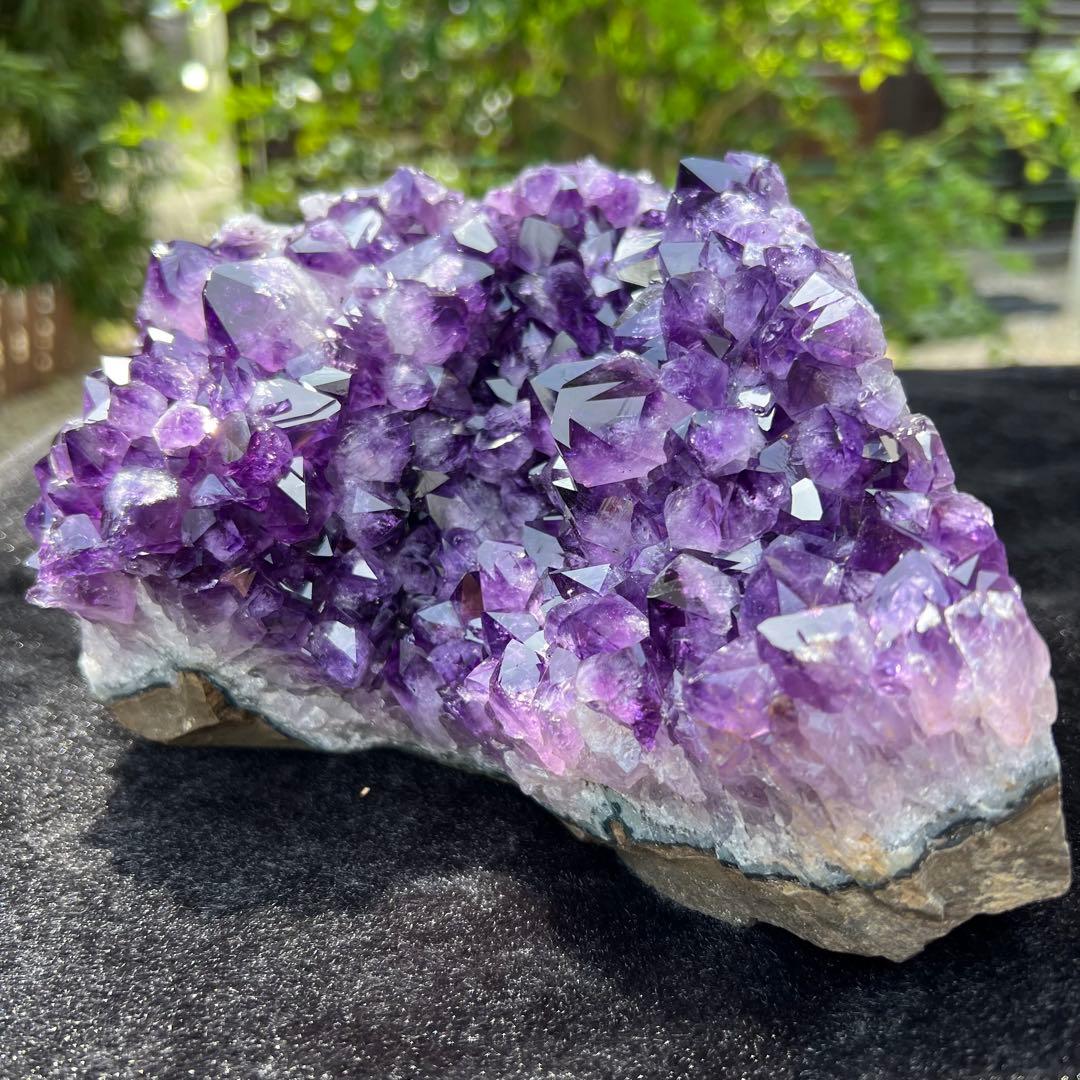 ✳️神々しい輝き✨美麗濃紫の綺麗な輝き✨ウルグアイ産 アメジストクラスター 天然石