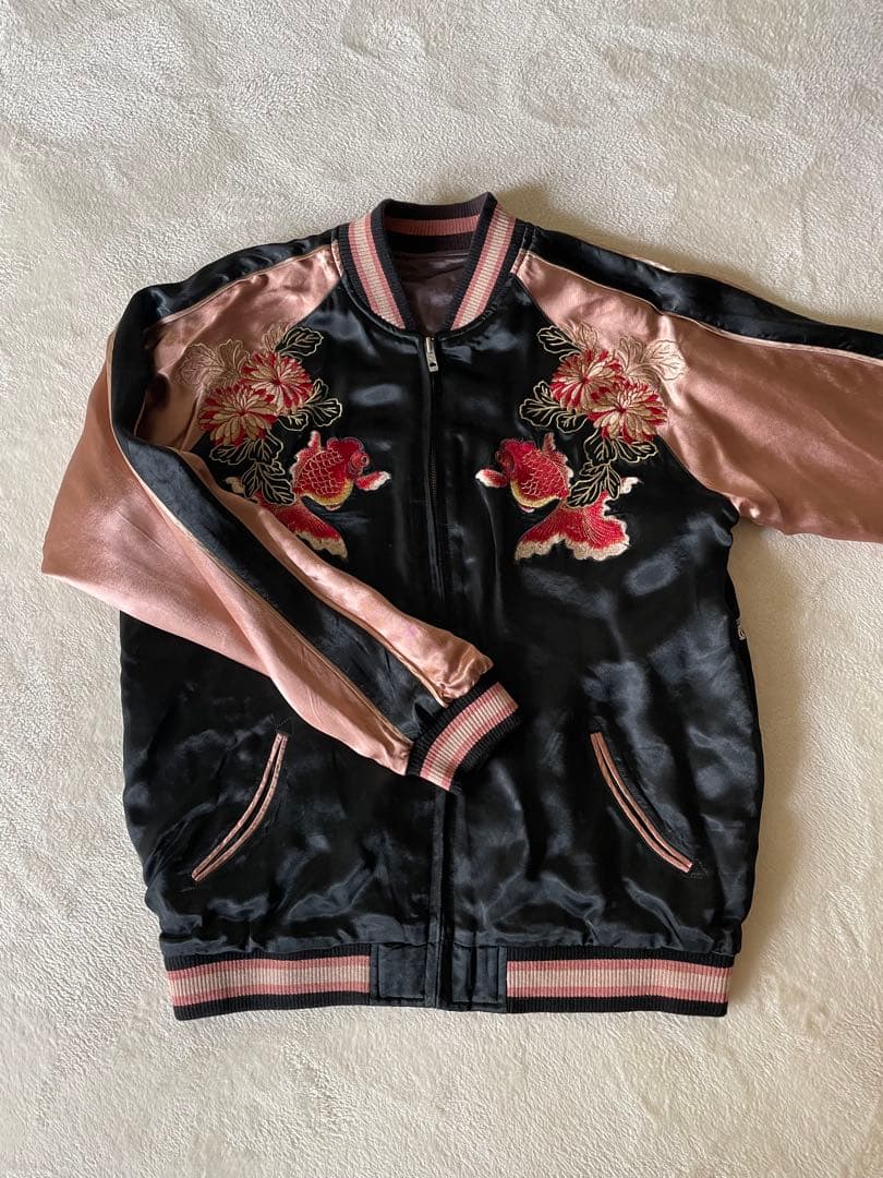 スカジャン リバーシブル【花旅楽団】金魚刺繍