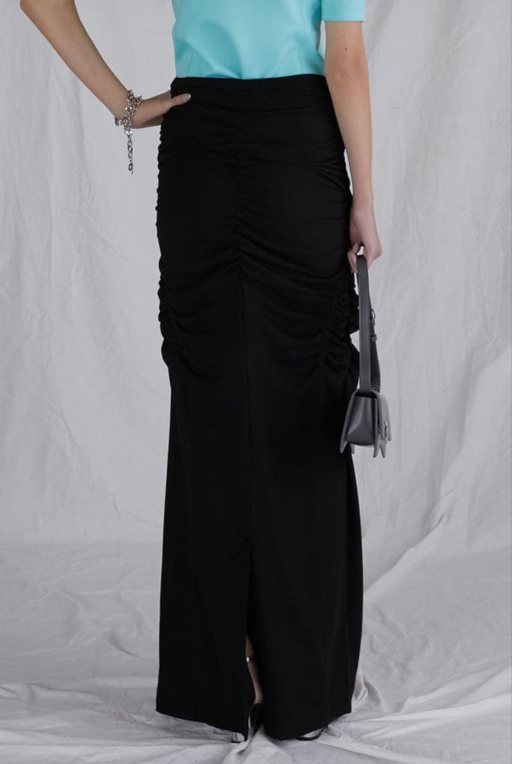 PRANK PROJECT ブラックドレープロングスカート