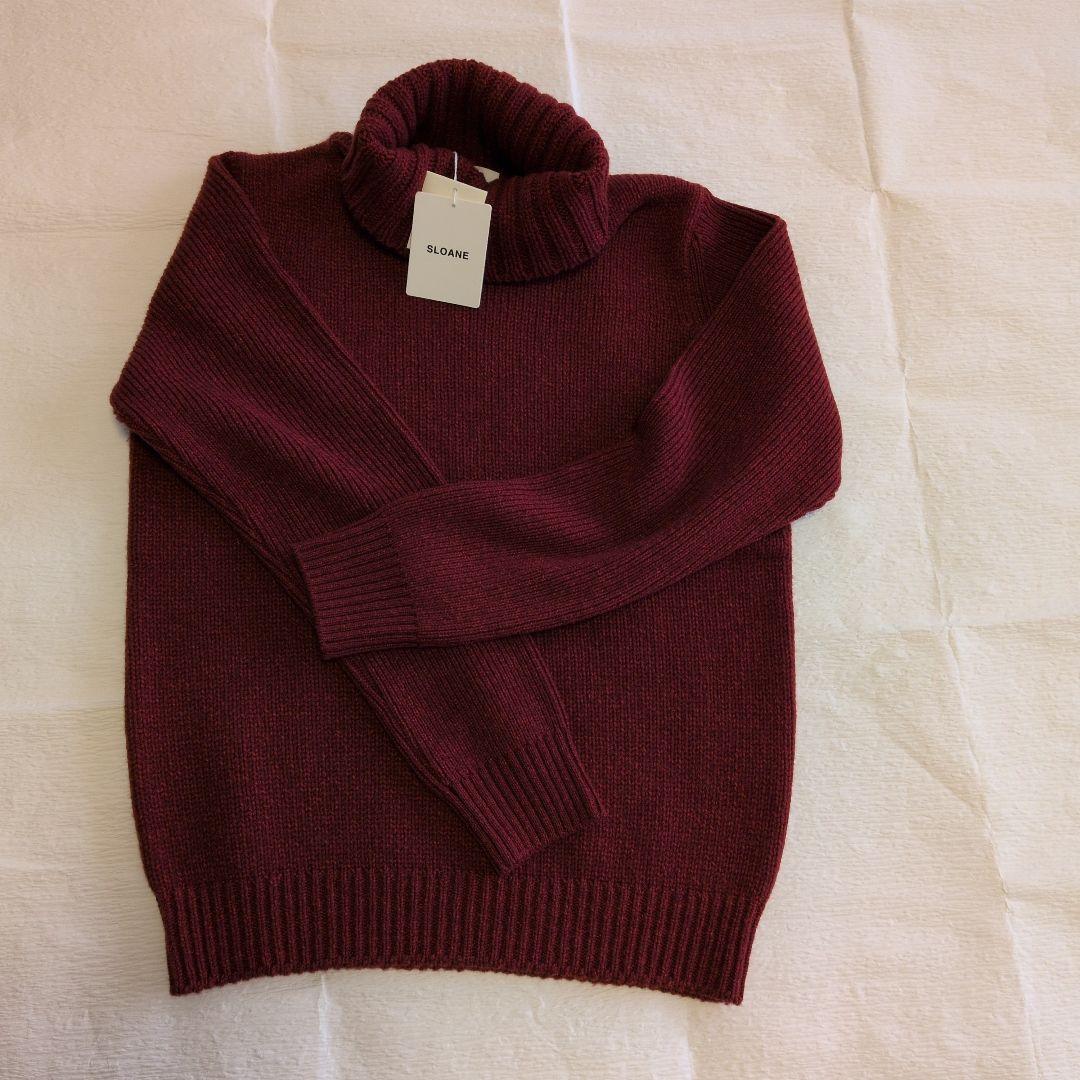 未使用 SLOANE 3G5Gジーロンラムカシミア混 タートルニット