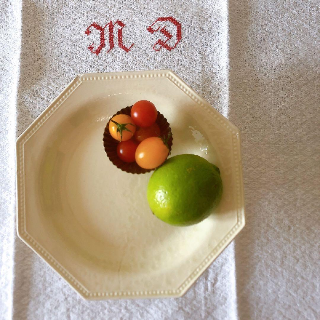 希少　クレイユモントロー　オクトゴナルケーキスタンド　フランスアンティーク食器