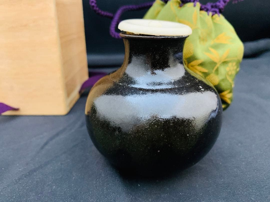木下丸壺　茶入　共箱付き　茶道具