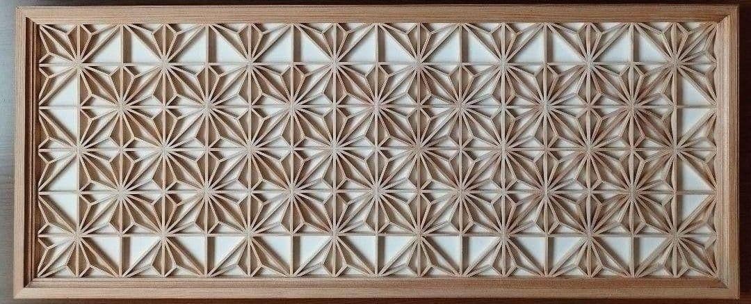 101 ❣️特価❣️麻の葉組子2枚一組木製額縁