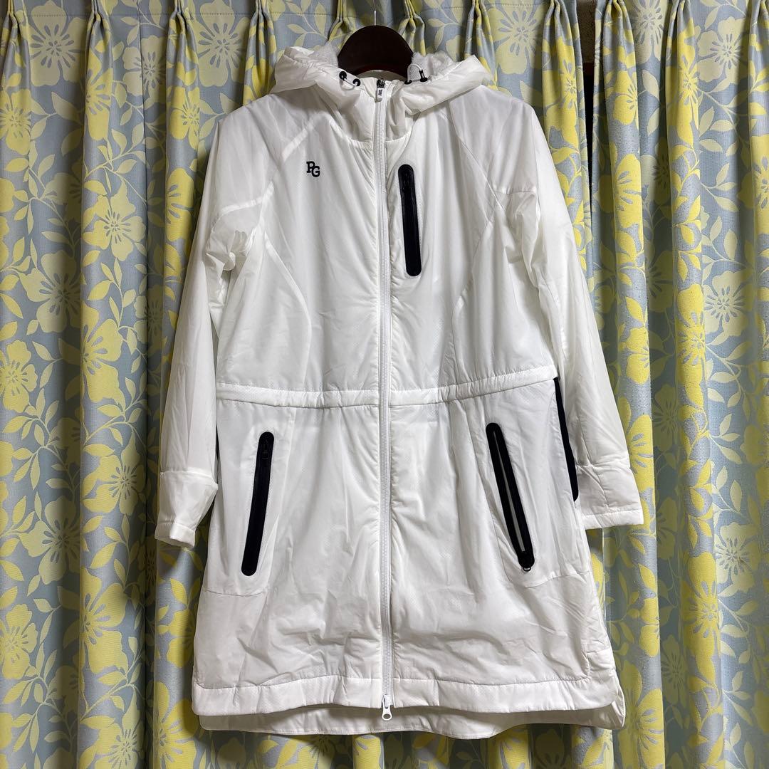 パーリーゲイツ 新品 未使用 2WAY ストレッチタフタ フーディコート 0白