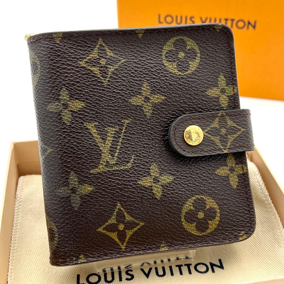 【美品】ヴィトン コンパクトジップ モノグラム 折り財布 M61667