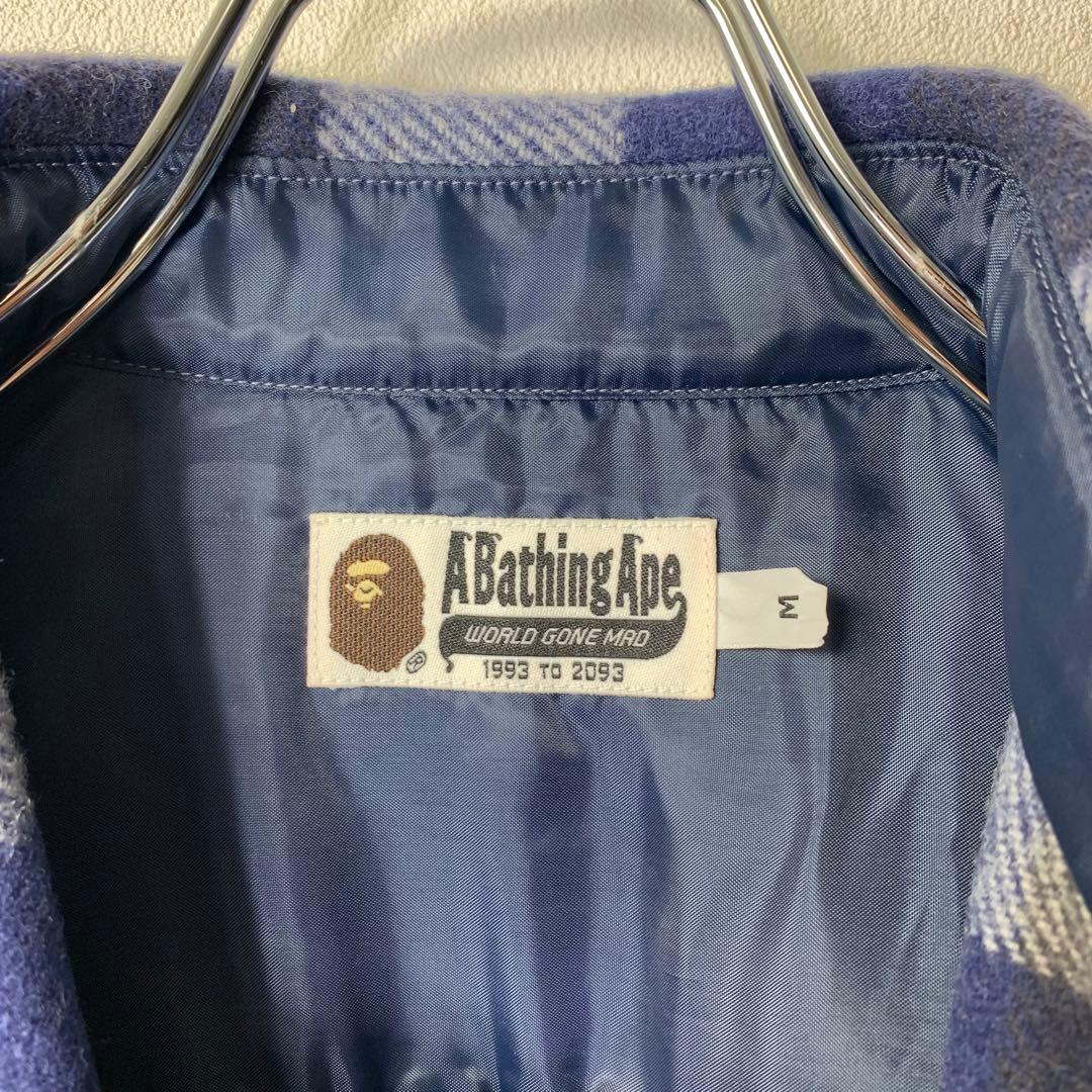 美品 A BATHING APE CPOジャケット ネルシャツ ブロックチェック