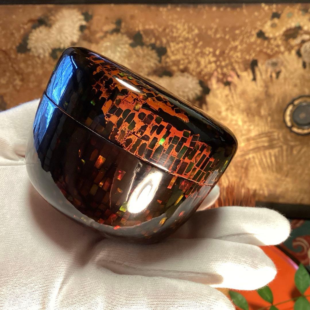 A898 茶道具　棗　『大蔵』　螺鈿細工　研ぎ出し