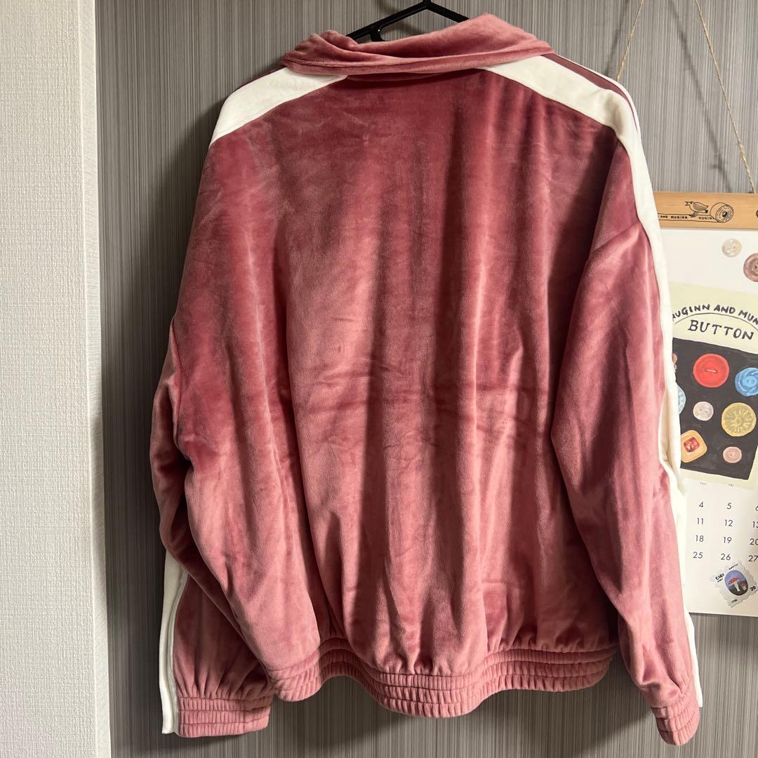 アディダス アディブレイク ベロア トップス ピンク XL