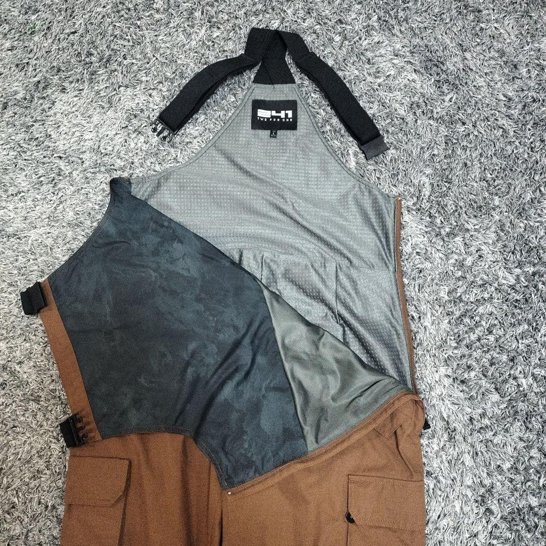 【美品】TWO FOR ONE ビブパンツLサイズ ブラウン