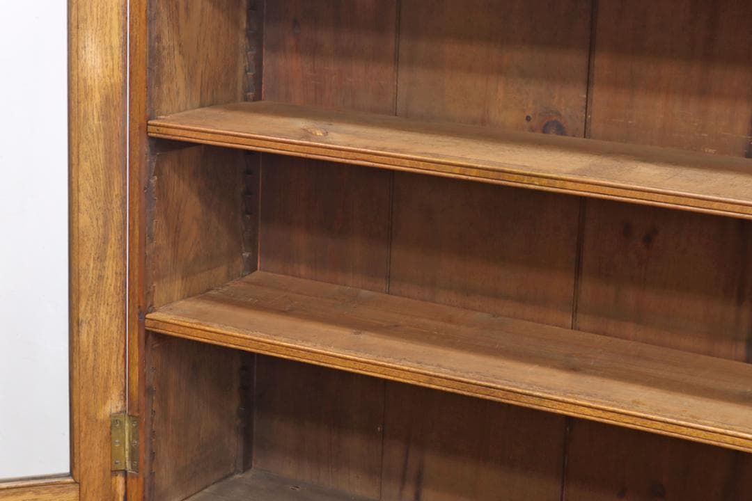 英国 イギリス オーク材 ヴィンテージ ガラス キャビネット 飾り棚 食器棚