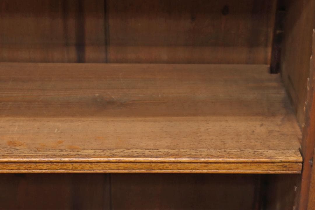 英国 イギリス オーク材 ヴィンテージ ガラス キャビネット 飾り棚 食器棚