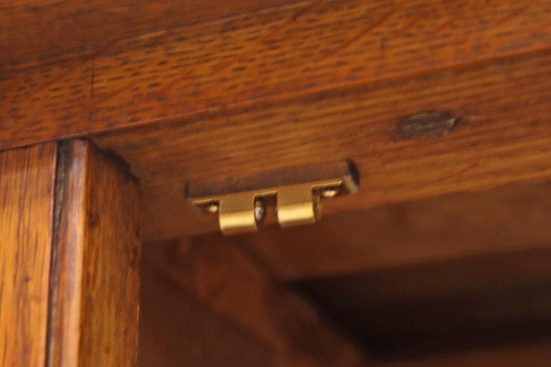 英国 イギリス オーク材 ヴィンテージ ガラス キャビネット 飾り棚 食器棚