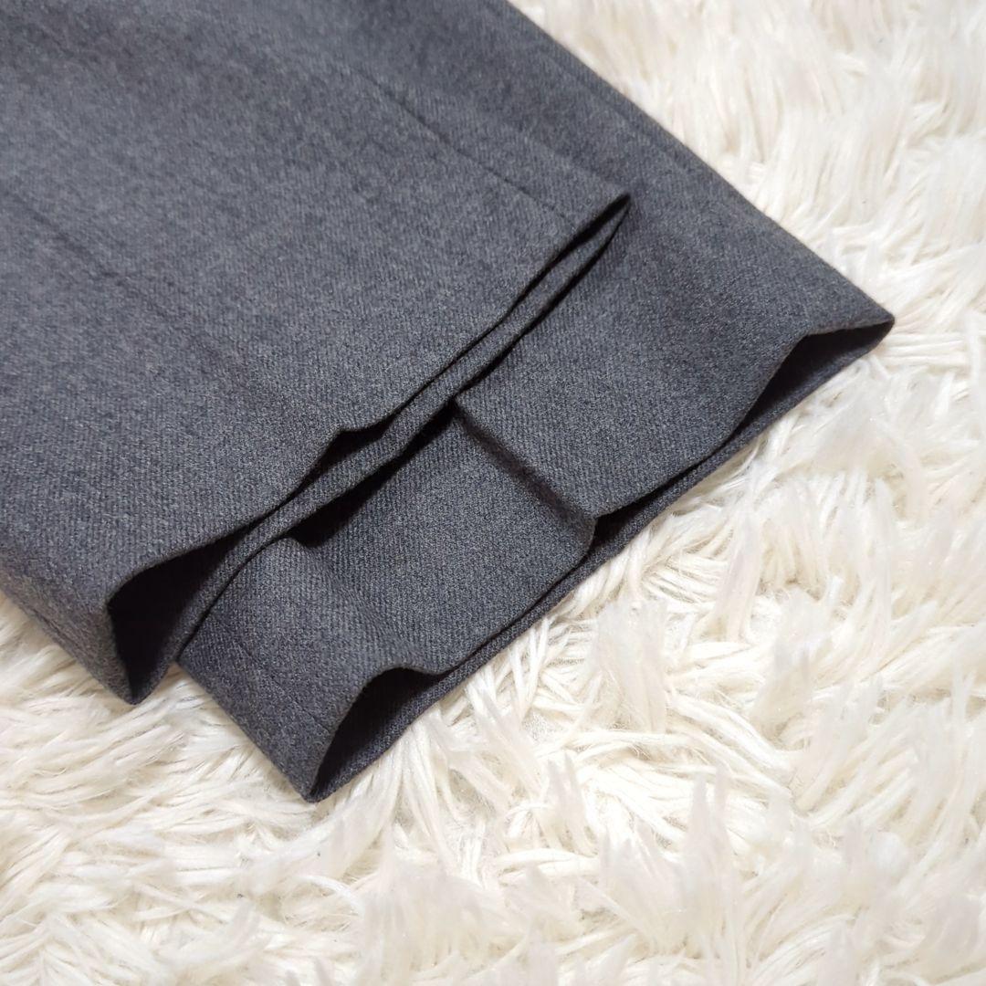 美品 セオリーリュクス 40 ノーカラー パンツスーツ セットアップ グレー