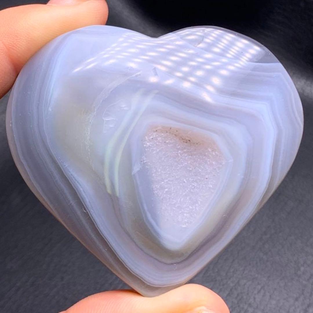 0606168  天然瑪瑙水晶共生ハート型