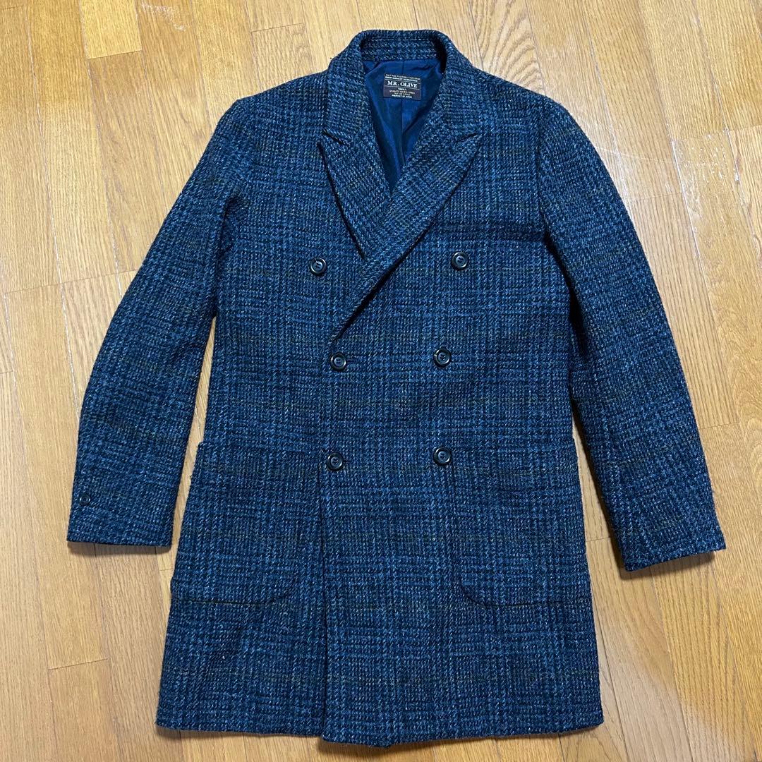 MR.OLIVE HARRIS TWEED ダブルチェスター　コート S