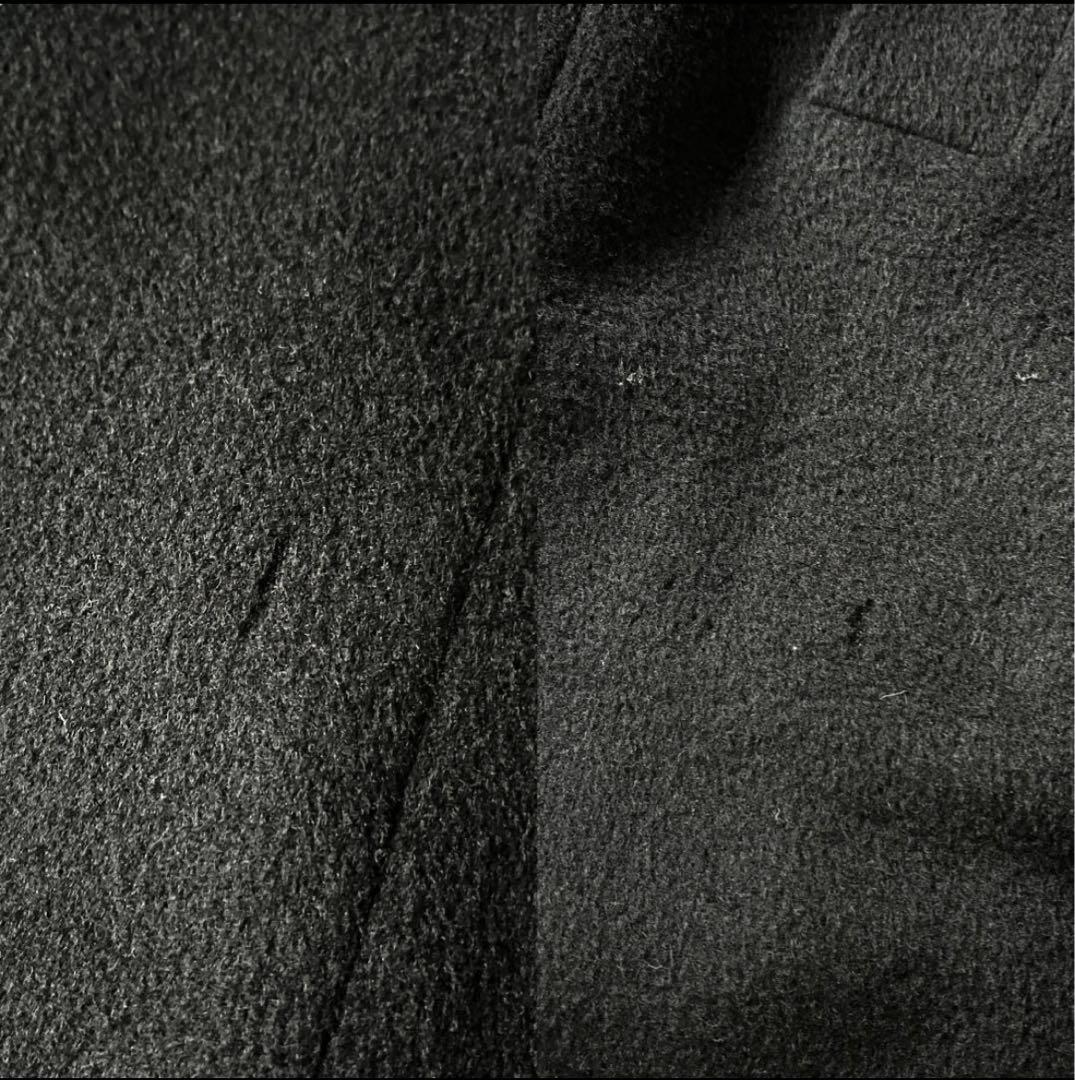 M バーバリーズ カシミア100 比翼 ステンカラーコート ブラック ロング丈