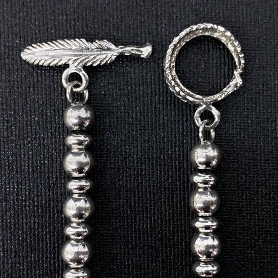 SAAD NAVAJO シルバー 925 リーフ フェザー ビーズ ブレスレット