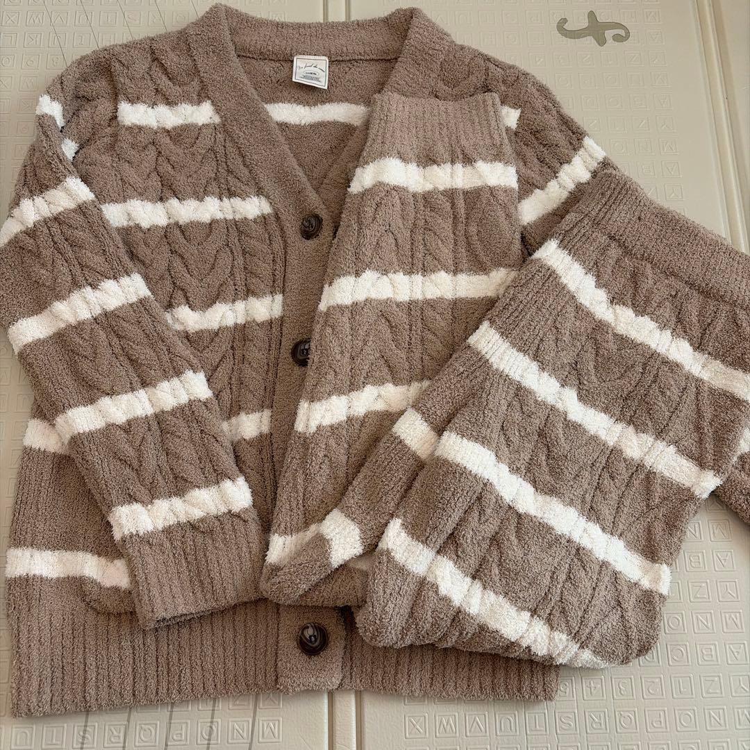 GELATO PIQUE ボーダーアランカーディガン