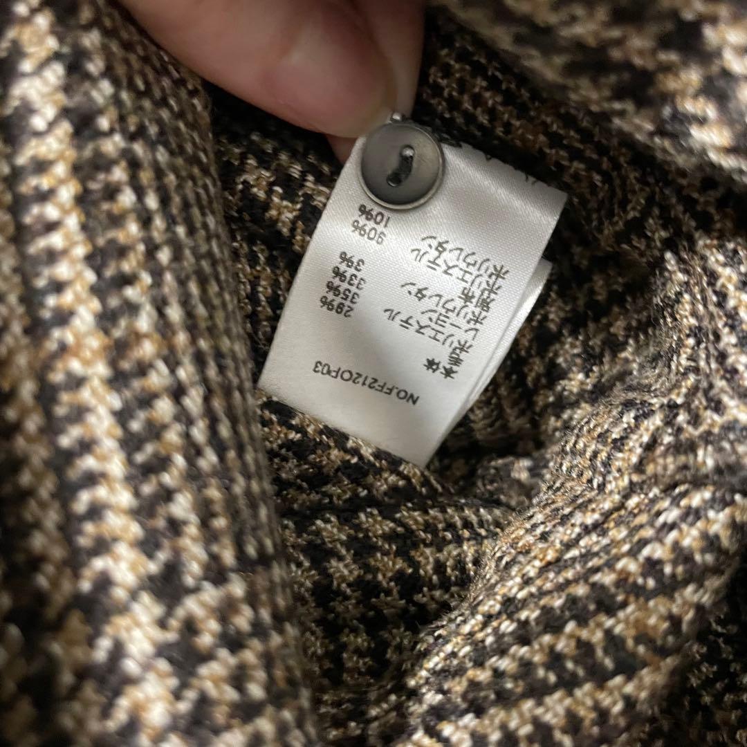 foufou グレンチェックラウンドカラーワンピース