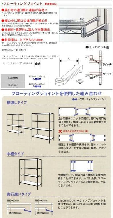 エレクタ ERECTA フローティング ジョイント 四本セット Ⓑ