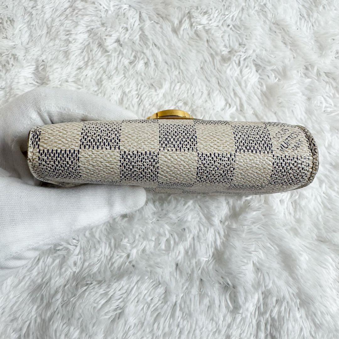 ルイヴィトン ダミエアズール ポルトフォイユ ジョイ 3つ折り財布 白