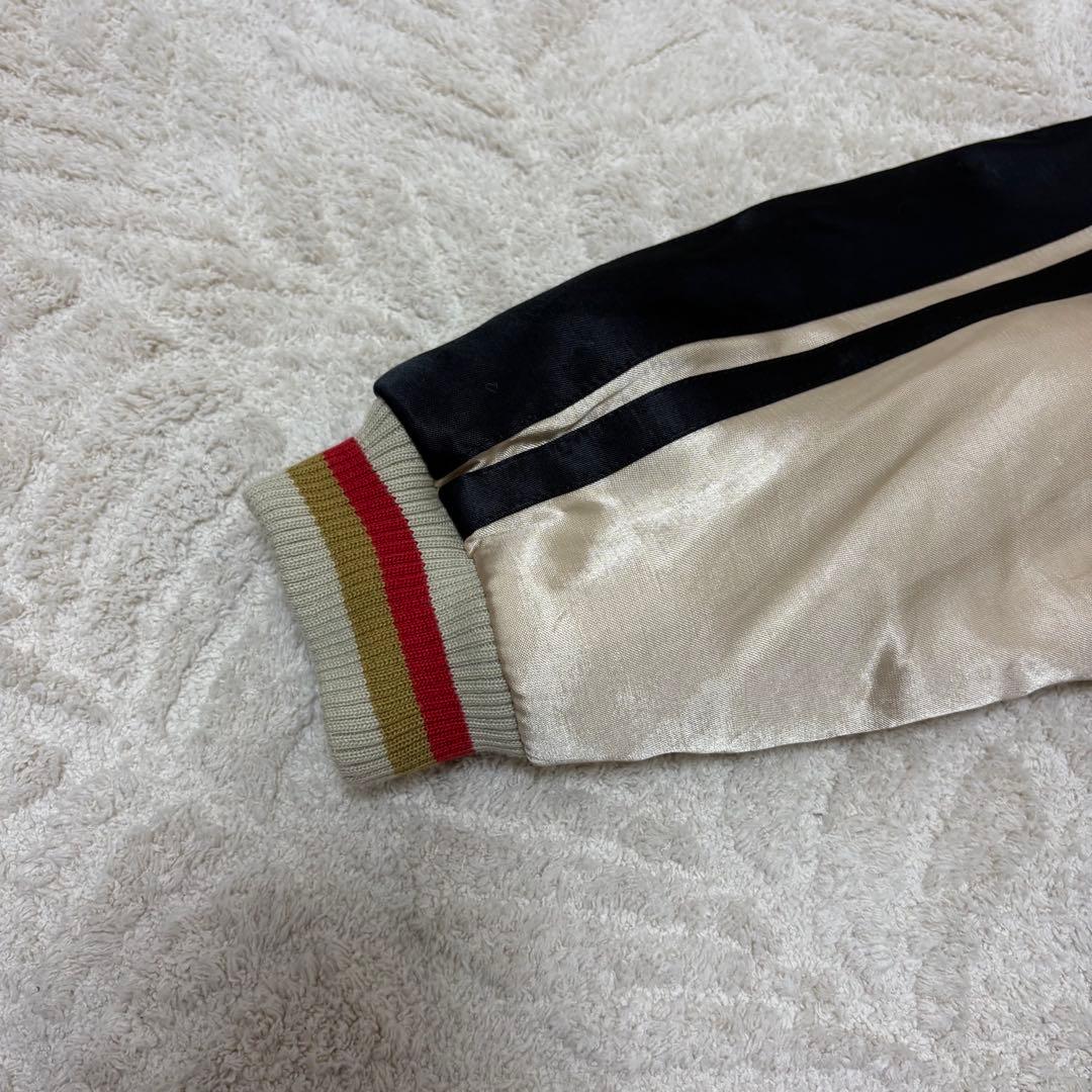 美品『HOUSTON』 スカジャン　龍　虎　富士山　日本地図　刺繍　XL